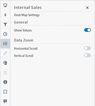use this work area to define settings for this visual