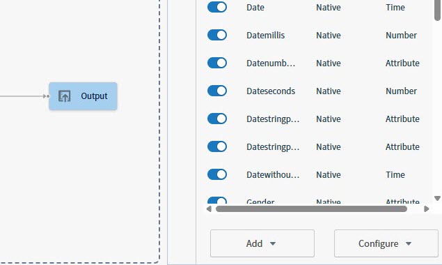 Select Add or Configure to add a custom metric, upload a translation file, add a hierarchy field, or a derived field.