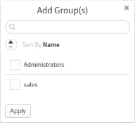 add user to groups dialog