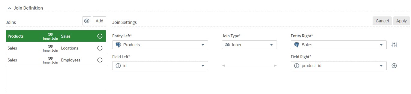 use this work area to create, edit, and visualize your data joins