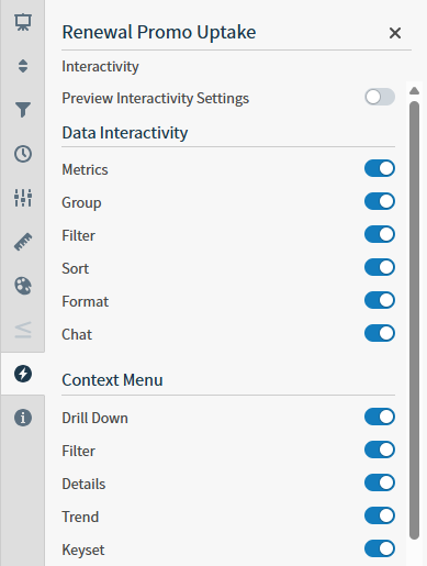 use to define interactive options for your visuals