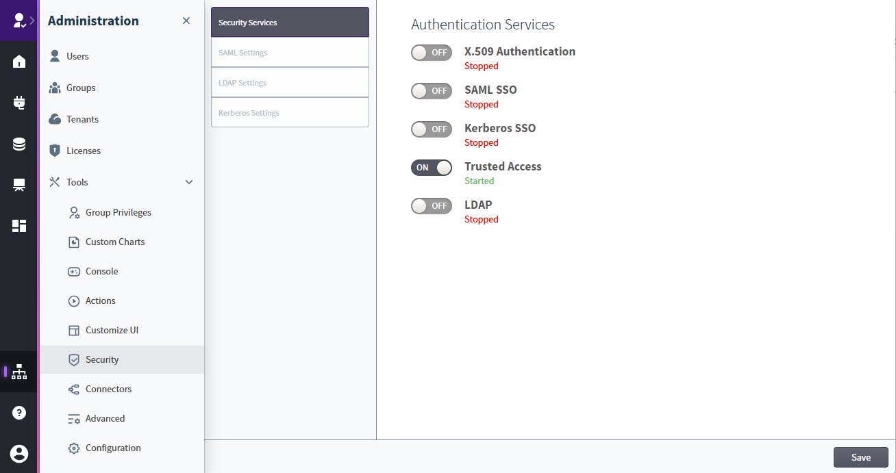 configure your authentication settings here