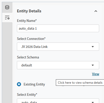 Use this work area to view information about the relationships in your selected schema