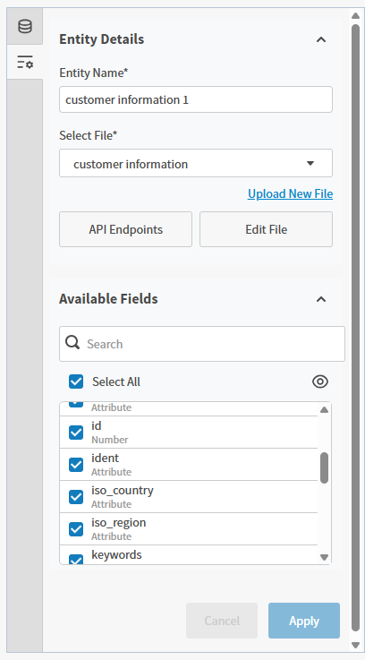 edit and manage data provided from a file