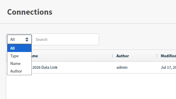 Use a search field to search by an available column