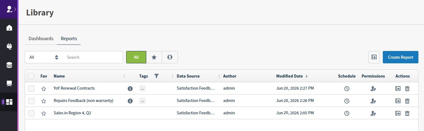 use to manage your reports